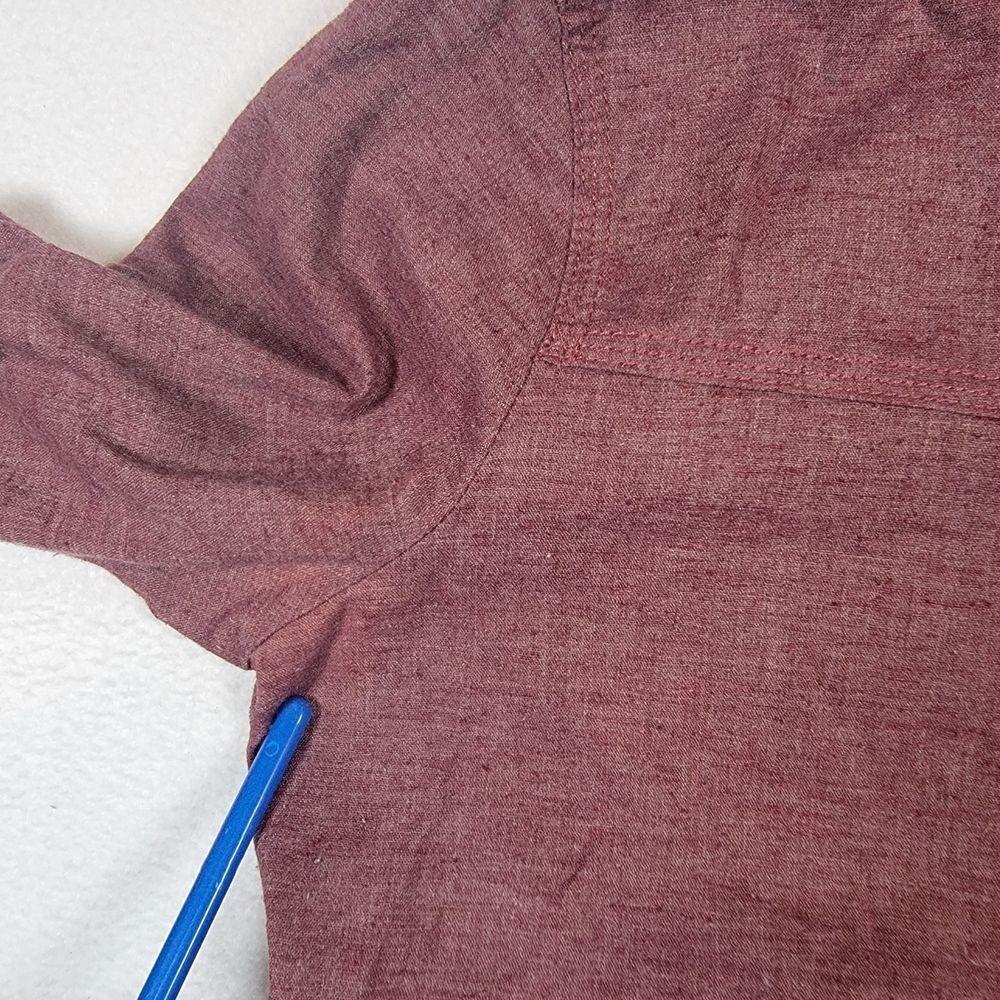 prAna Women's Pullover Hemp Blend Anorak Sz S Maroon Hooded Stretch Outdoor - Picture 6 of 8